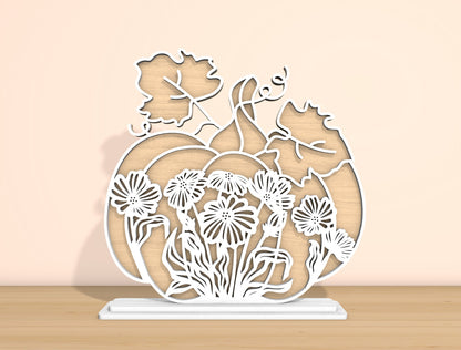 Floral Stacked Pumpkins SVG Bundle for Glowforge xTool LightBurn 6 Designs