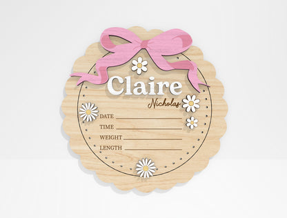 Baby Birth Announcement Sign SVG File for Glowforge and xTool