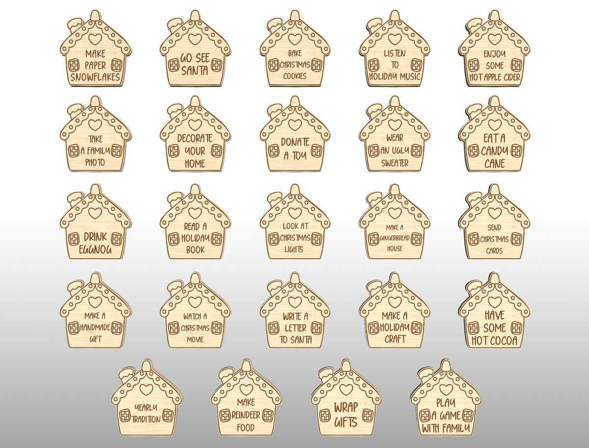 Christmas Advent Coins SVG Bundle 24 Countdown Activity Tokens