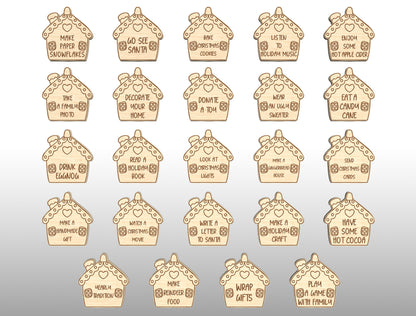 Christmas Advent Coins SVG Bundle 24 Countdown Activity Tokens