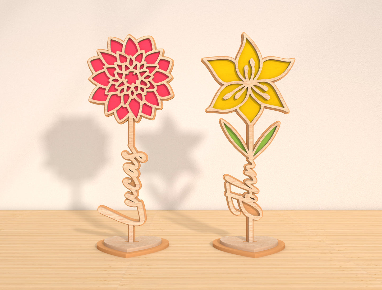 Personalized Flower Stand SVG Bundle 5 Designs for LightBurn and xTool