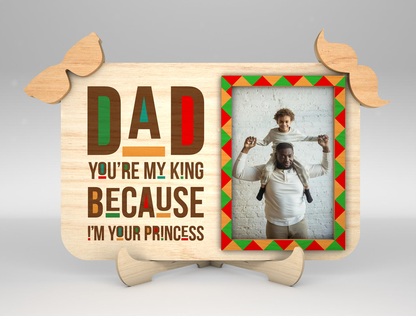 Juneteenth Dad Photo Frame Sign SVG Laser Cut File for LightBurn and xTool