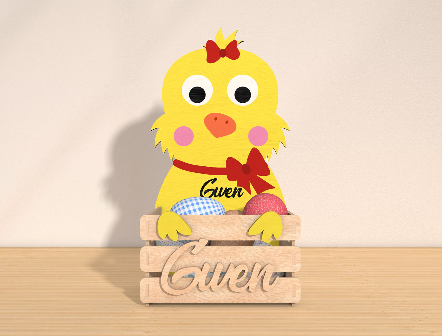 Personalized Easter Bunny Basket Holder SVG Bundle for LightBurn and xTool