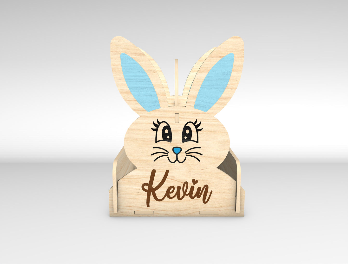Personalized Easter Bunny Basket SVG Bundle 5 Designs for LightBurn and xTool