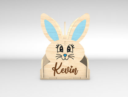 Personalized Easter Bunny Basket SVG Bundle 5 Designs for LightBurn and xTool