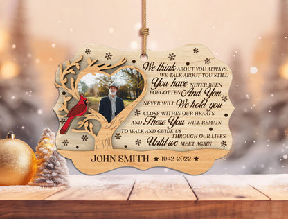 Scalloped Cardinal Photo Memorial Ornament SVG for LightBurn