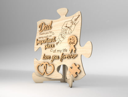 Dad Puzzle Piece Sign SVG for Glowforge and xTool