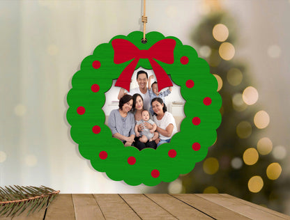 Christmas Photo Frame Ornaments Laser Cut File | Holiday Digital Download | Ready to Cut | Glowforge, xTool, LightBurn, etc.