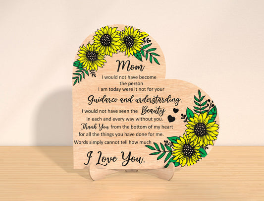 Mom Sunflower Poem Plaque SVG Bundle for Glowforge and LightBurn
