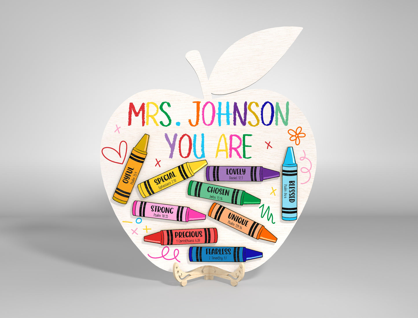 Teacher Appreciation Apple Standing Sign Laser Cut File SVG for LightBurn and Glowforge