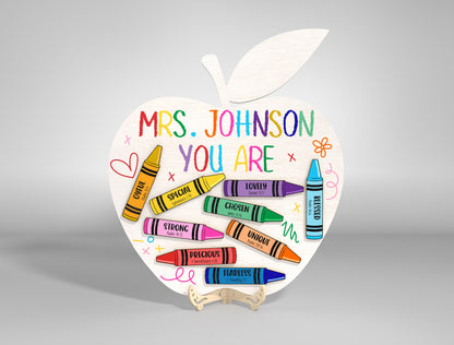 Teacher Appreciation Apple Standing Sign Laser Cut File SVG for LightBurn and Glowforge