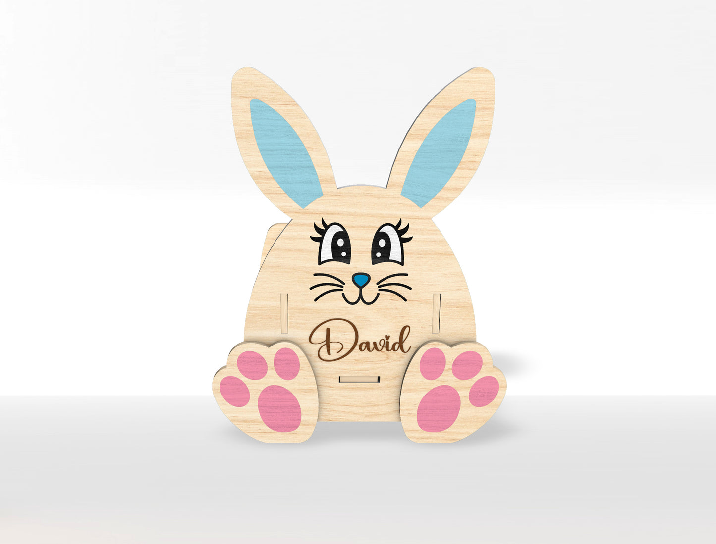Personalized Easter Bunny Flower Holder SVG Name Vase for LightBurn and xTool