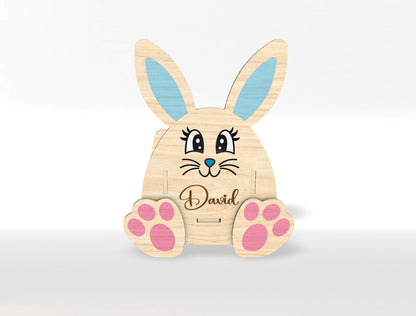 Personalized Easter Bunny Flower Holder SVG Name Vase for LightBurn and xTool