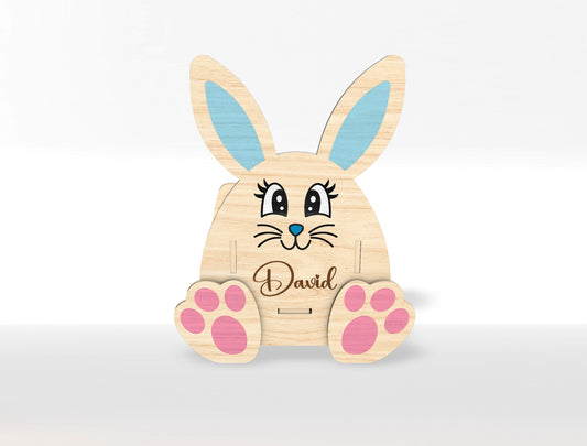 Personalized Easter Bunny Flower Holder SVG Name Vase for LightBurn and xTool