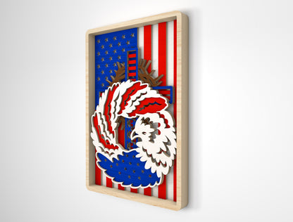 Layered Eagle Cross SVG Laser Cut File for xTool and LightBurn