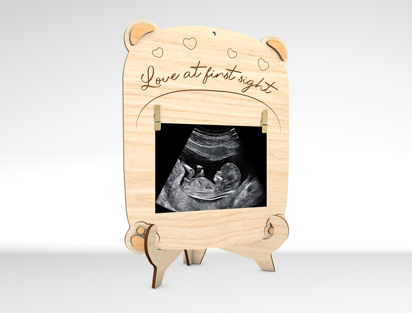 Personalized Baby Footprint Ultrasound Frame SVG Laser Cut File for Glowforge and LightBurn