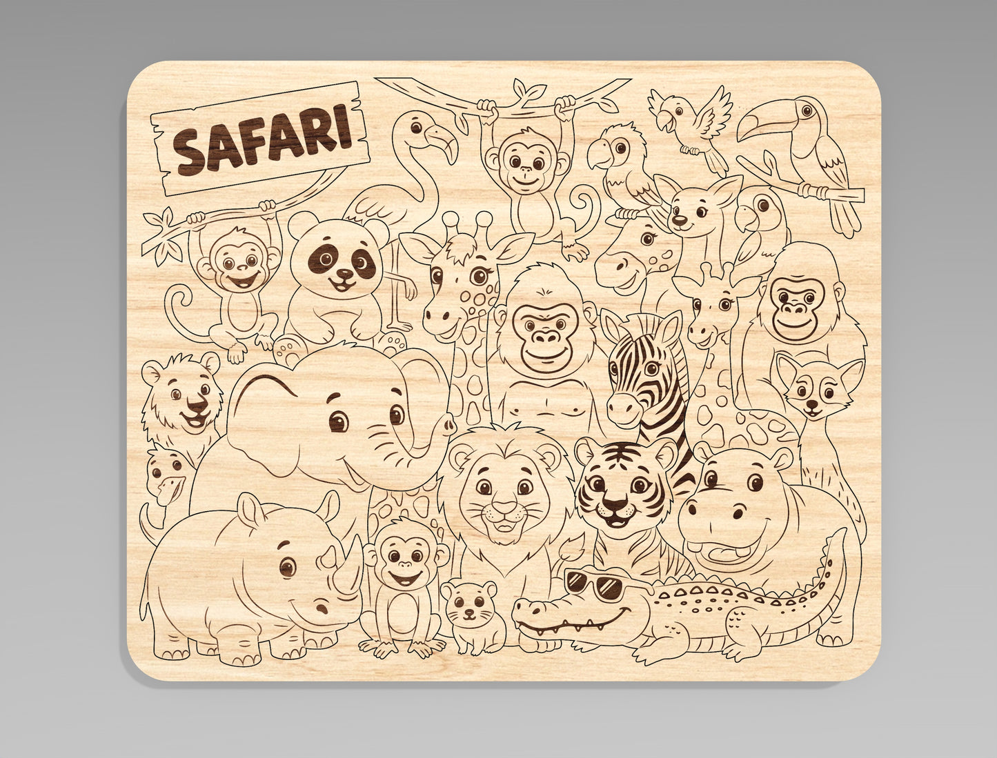Animal Puzzle Board SVG Bundle for Glowforge xTool LightBurn Kids Educational Puzzle