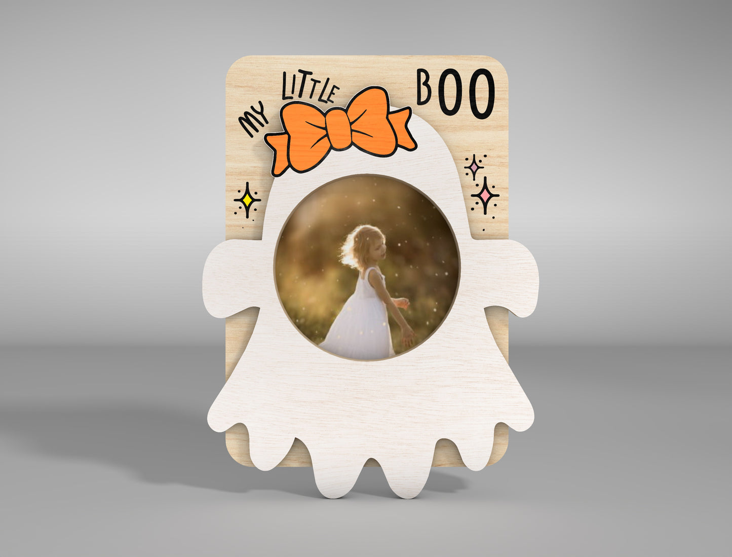 Halloween Fridge Magnet SVG Bundle for LightBurn Glowforge xTool Ghost Photo Frame 4 Designs