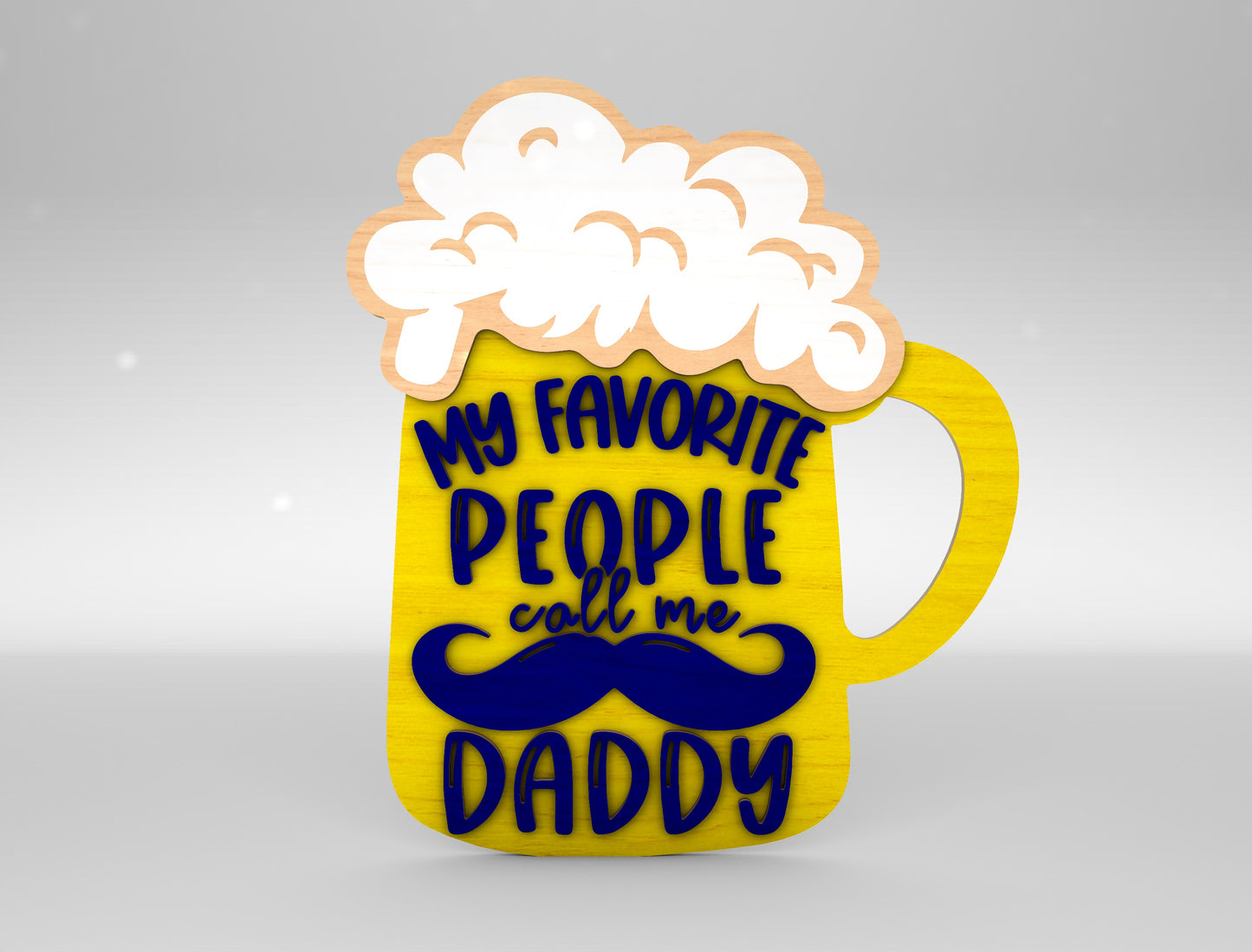 Dad Beer Mug Sign SVG Laser Cut File for Glowforge and xTool