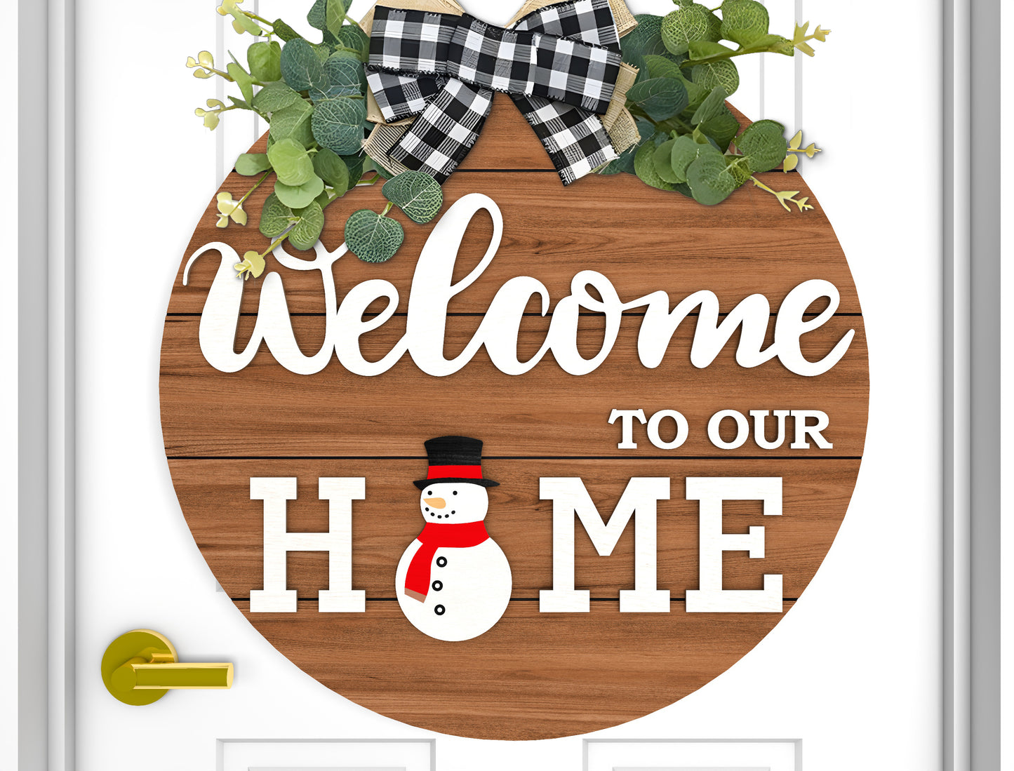 Interchangeable Welcome Door Sign SVG Bundle Laser Cut File