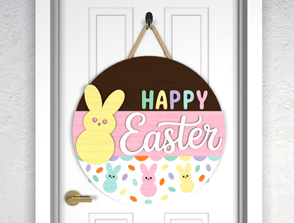 Happy Easter Bunny Door Sign SVG Doggie Kisses Pet Lover for LightBurn