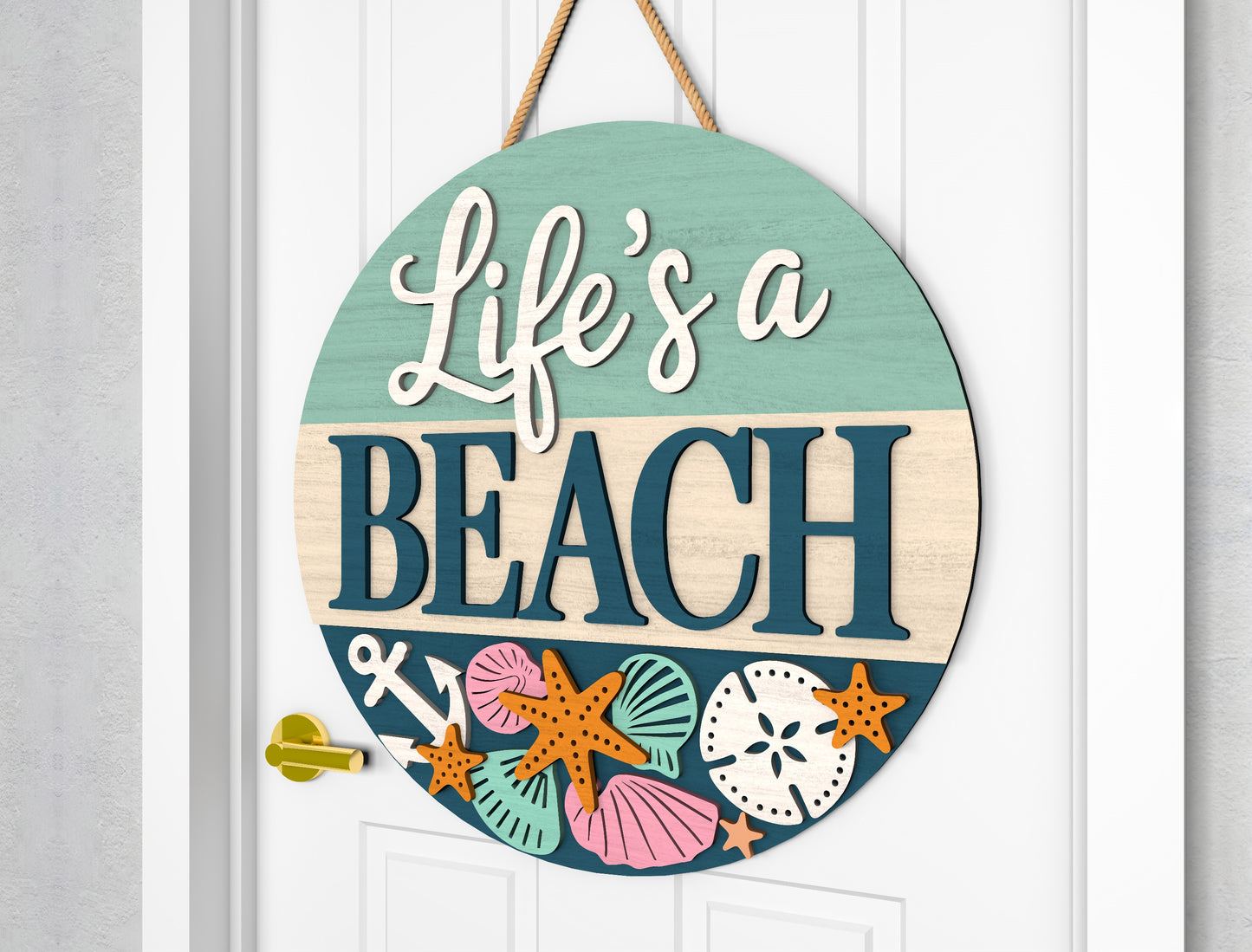Life A Beach Door Hanger SVG for Glowforge