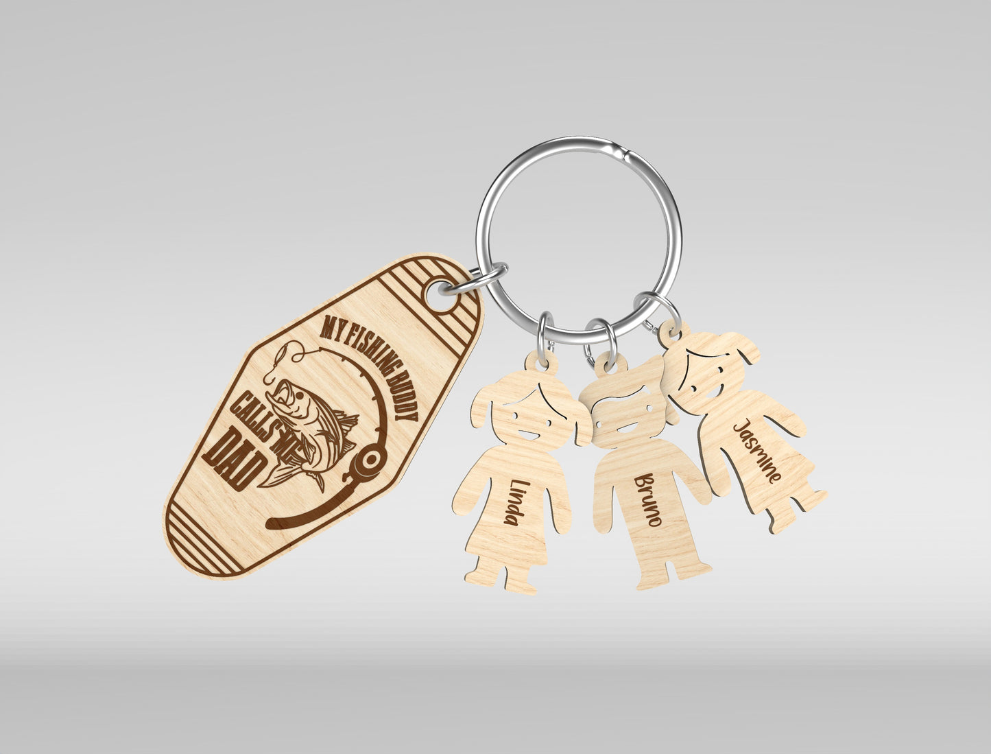 Father’s Day Fishing Keychain SVG Laser Cut File for Glowforge and xTool
