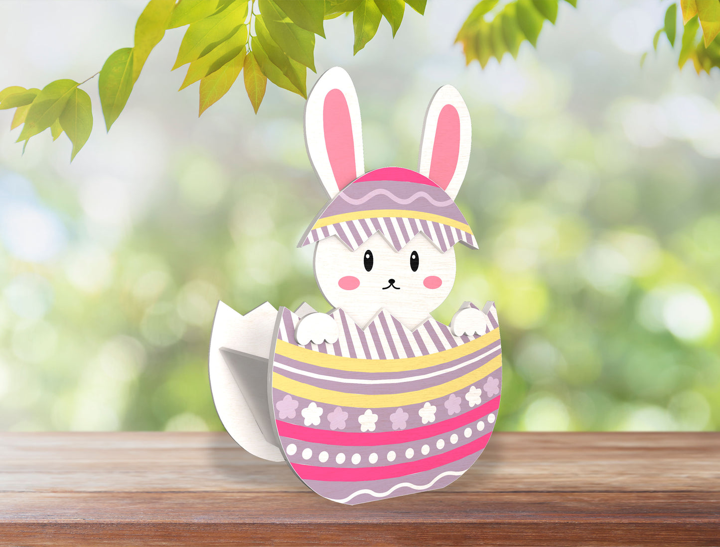 Cute Bunny Egg Holder Stand SVG Easter 3 Designs for LightBurn and xTool