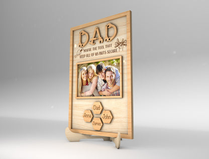 Dad Photo Frame Sign SVG Laser Cut File for xTool and Glowforge