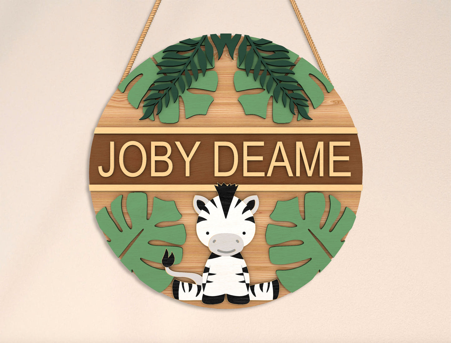 Personalized Jungle Animal Name Sign SVG Bundle for Glowforge and xTool