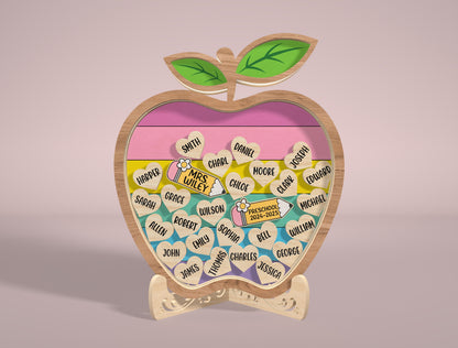 Personalized Teacher Shaker Decor SVG Laser Cut File for LightBurn and Glowforge