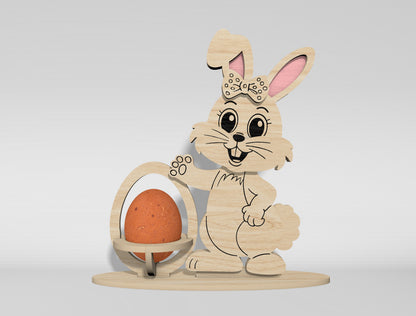 Easter Egg Holder SVG Bundle Bunny Chick 11 Designs for Glowforge and xTool