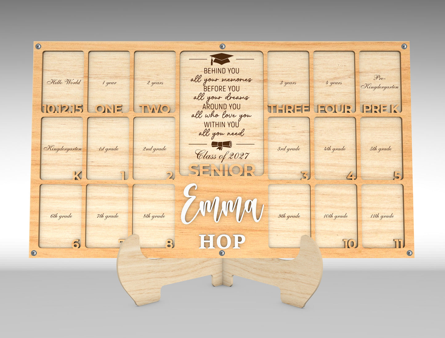 Graduation Grade Photo Frame SVG Laser Cut File for LightBurn and xTool
