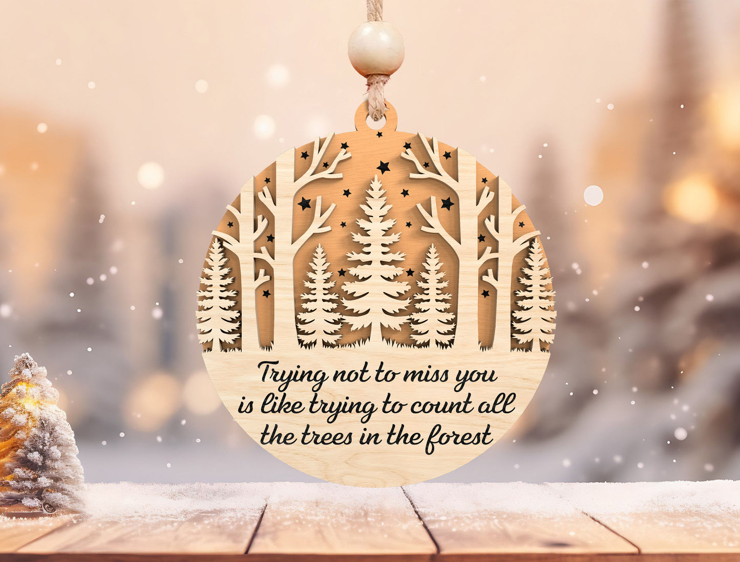 Winter Forest Memorial Ornament SVG Bundle for xTool and Glowforge