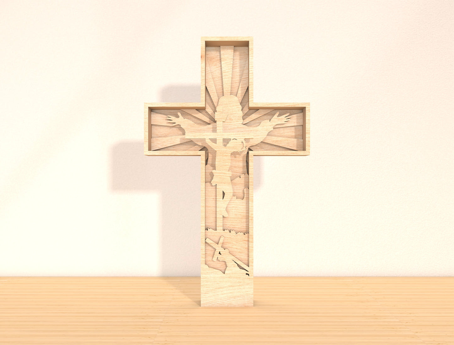 Multilayer Cross SVG Bundle 7 Layer Jesus Crucifix 2 Designs for Glowforge