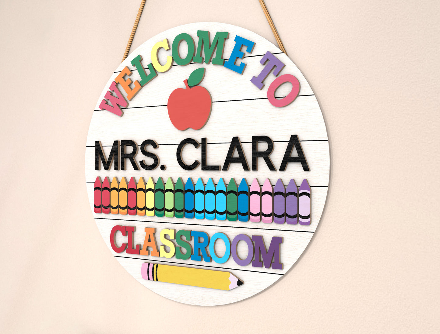 Personalized Classroom Door Sign SVG Laser Cut File for xTool Users