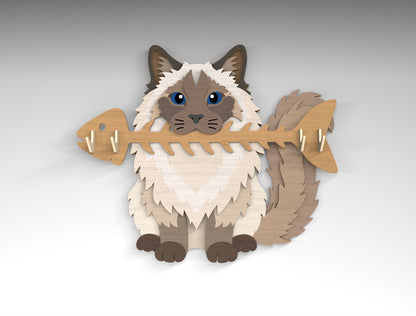 Cat Breed Key Holder SVG Bundle for Glowforge and LightBurn