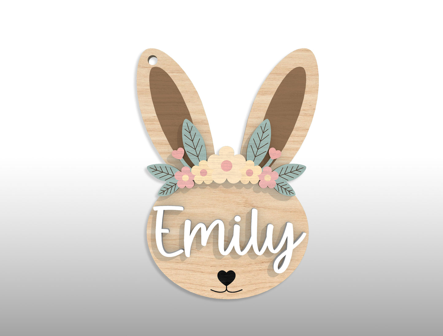 Personalized Easter Bunny Name Tag SVG 18 Designs for Glowforge and xTool