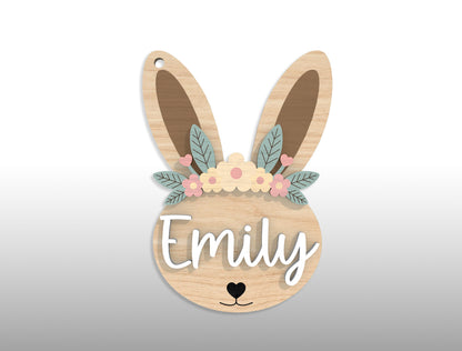 Personalized Easter Bunny Name Tag SVG 18 Designs for Glowforge and xTool