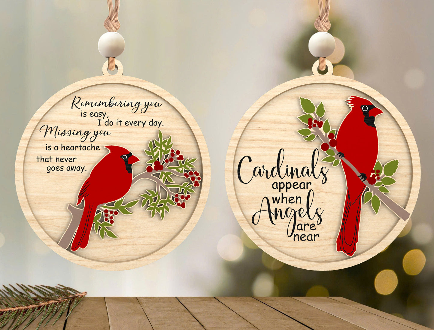 Cardinal Memorial Ornament SVG Bundle for xTool and Glowforge