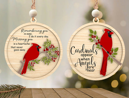 Cardinal Memorial Ornament SVG Bundle for xTool and Glowforge