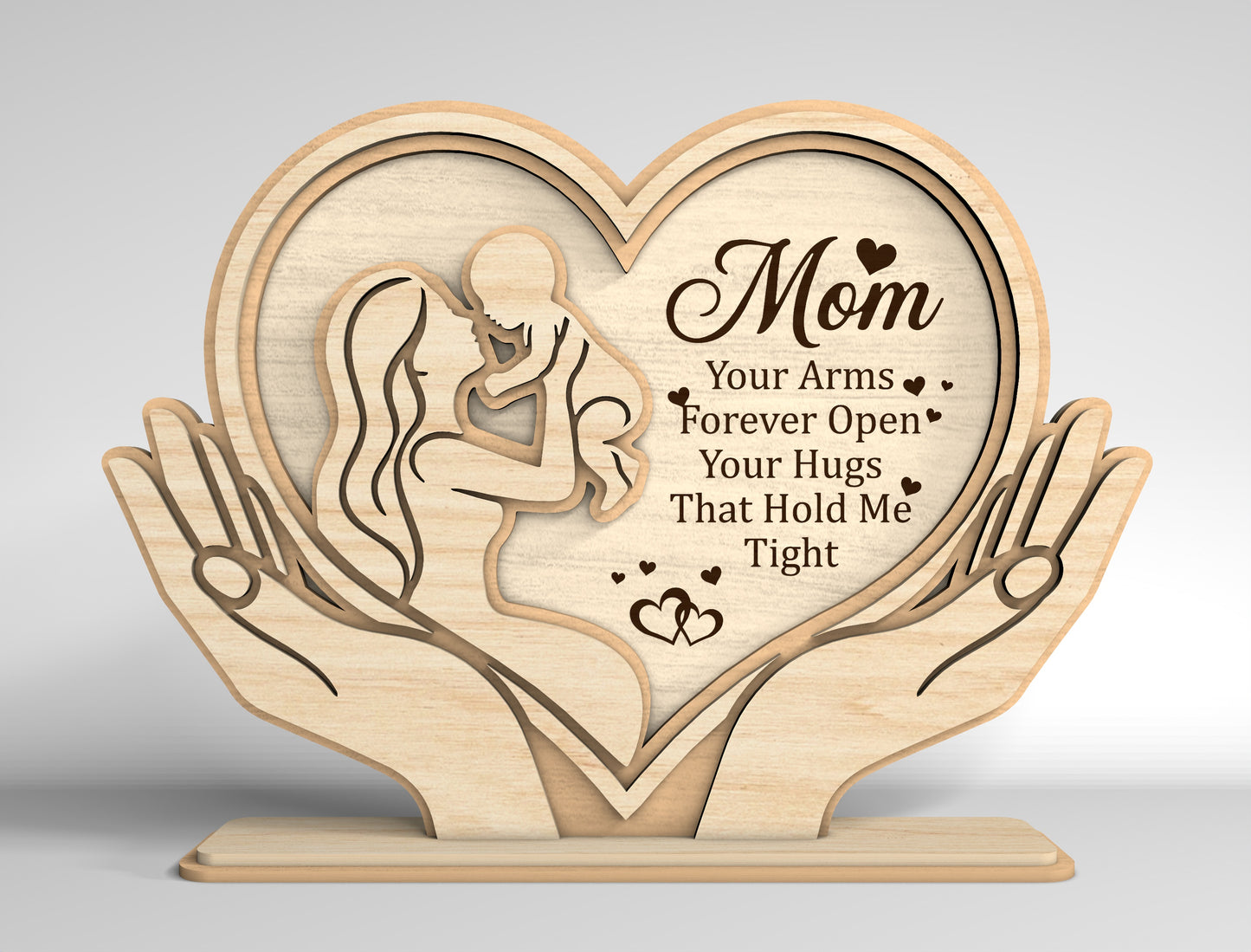 Personalized Mom Heart Stand Sign SVG Bundle for xTool and Glowforge