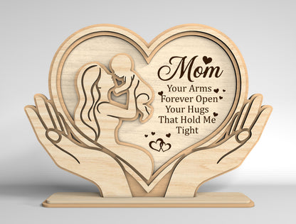 Personalized Mom Heart Stand Sign SVG Bundle for xTool and Glowforge