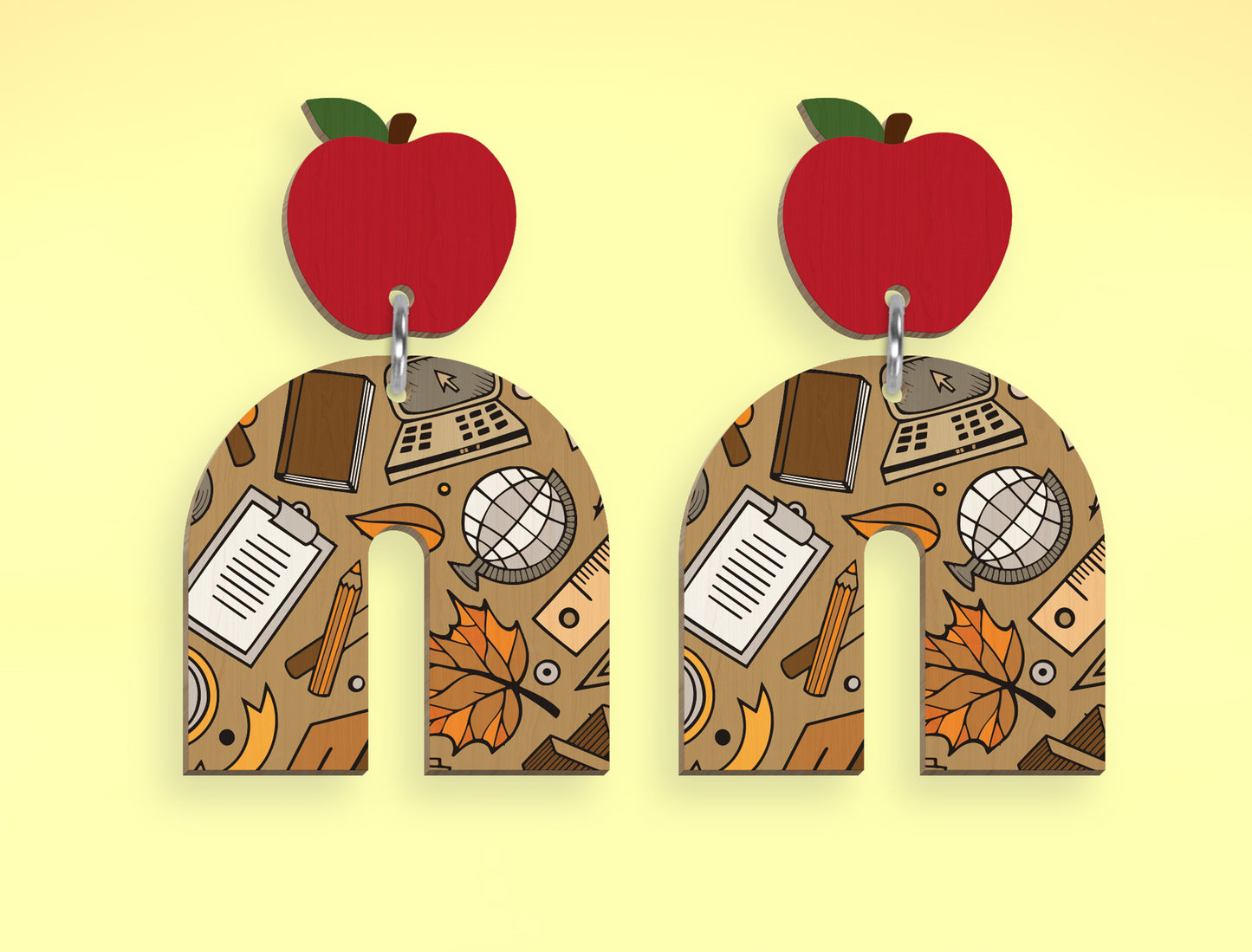 Teacher Arch Earrings SVG Laser Cut File for Glowforge and xTool