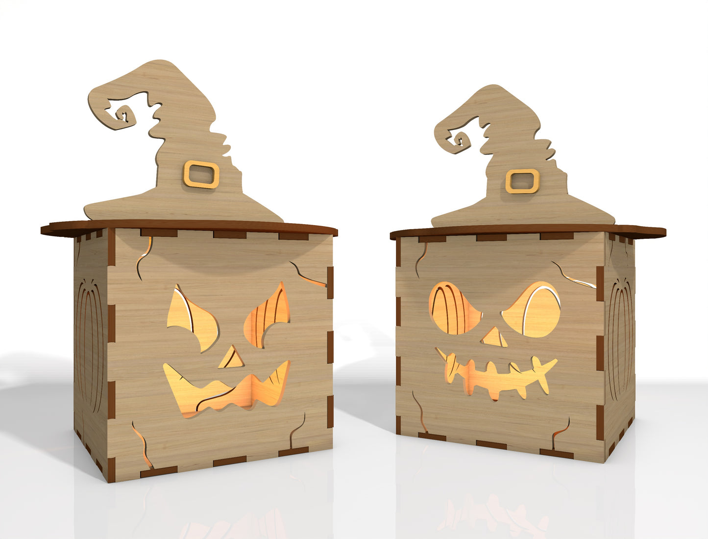 Halloween Pumpkin Face Lantern SVG Bundle Laser Cut File | 35 Pumpkin Face Designs | Spooky Light Decor | Glowforge, xTool, LightBurn, etc.