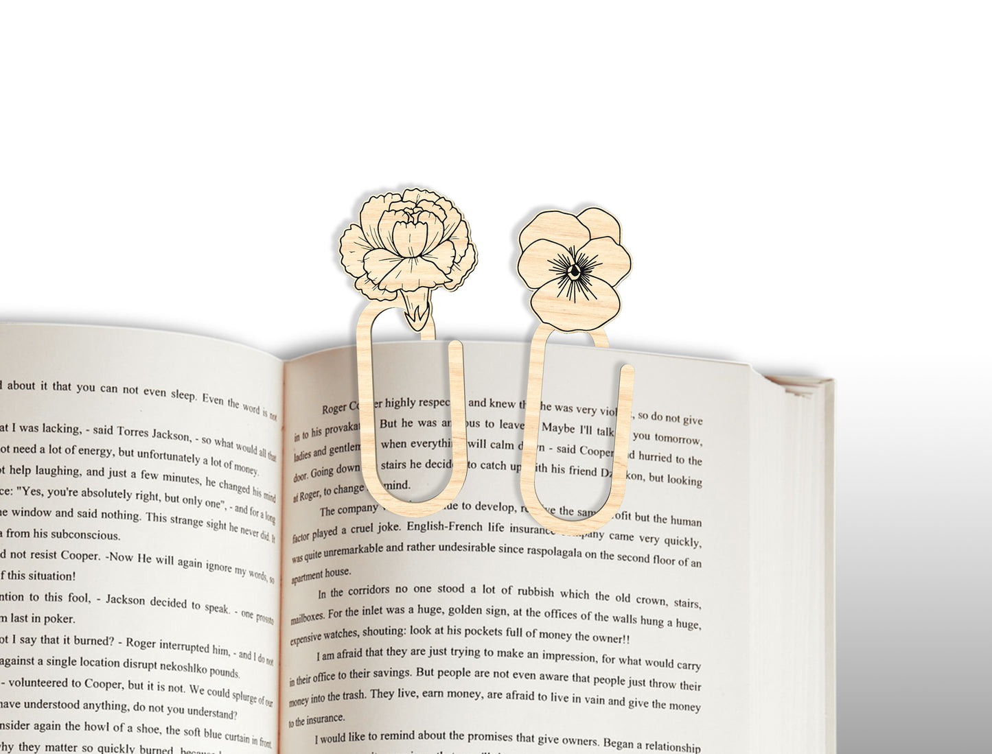 Floral Bookmark Paperclip SVG Bundle Laser Cut File for LightBurn and Glowforge