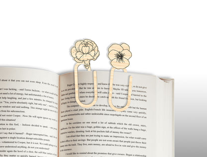 Floral Bookmark Paperclip SVG Bundle Laser Cut File for LightBurn and Glowforge