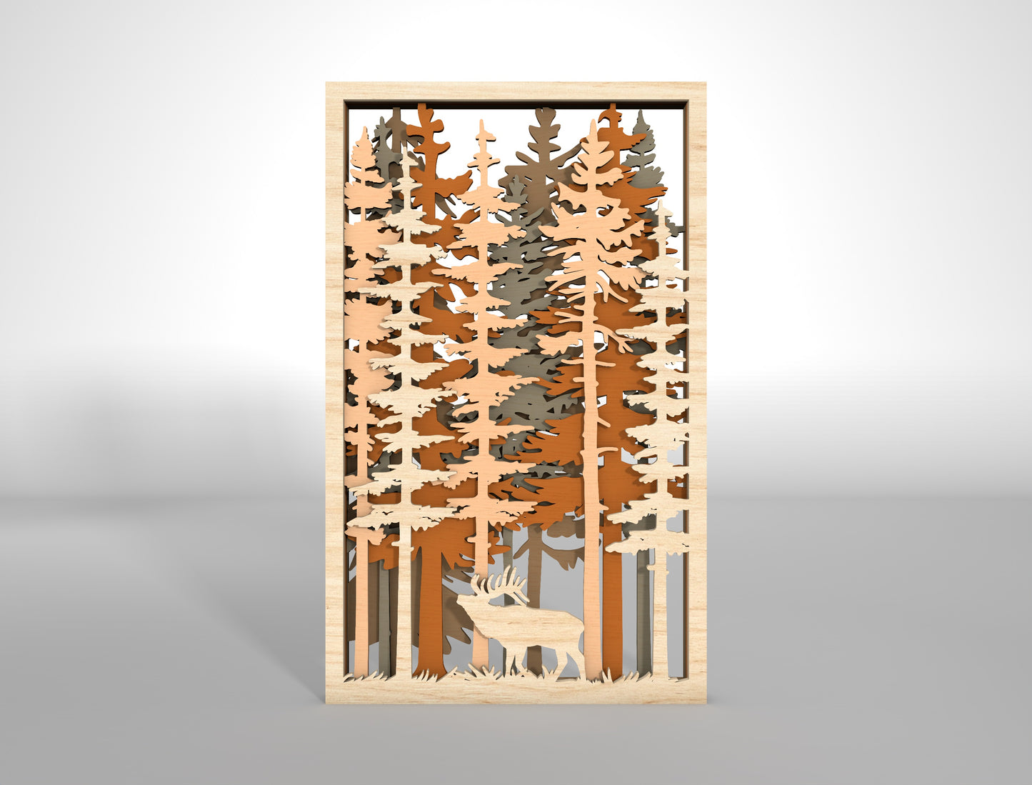 Forest Wall Hanging SVG Multilayer for Glowforge and xTool Laser Cut File