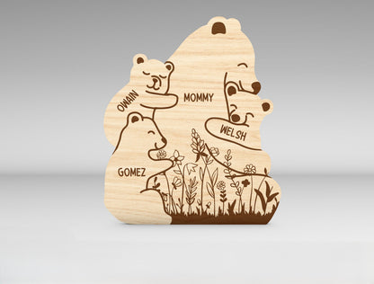 Custom Name Bear Family Tree Sign SVG for xTool and Glowforge