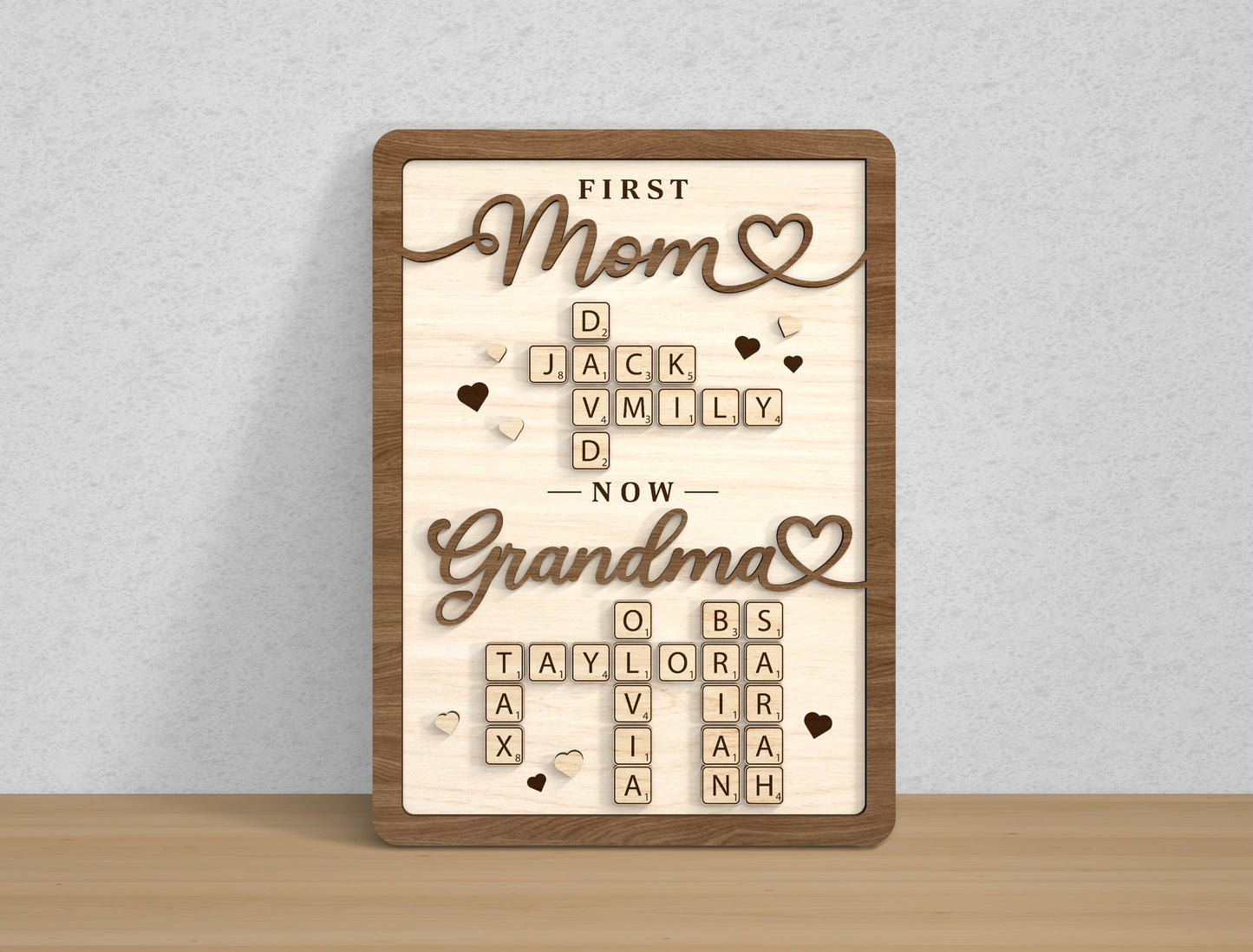 Personalized Family Name Mom Sign SVG Bundle for Glowforge